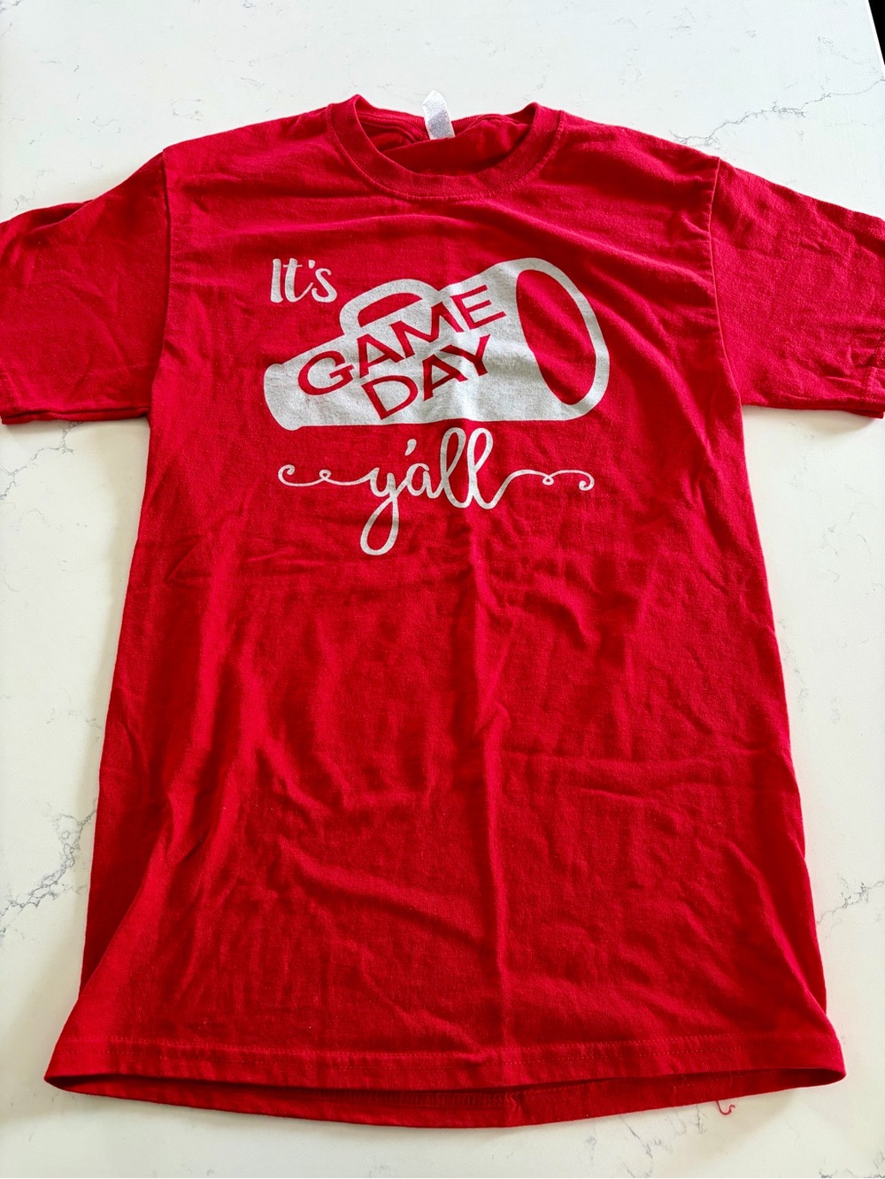 Jerzees Red 'Game Day' Graphic Tee - Women’s Small